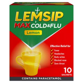 Lemsip Max Cold & Flu Lemon – 10 Sachets