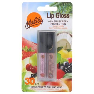 Malibu Coconut And Strawberry Lip Gloss Two Pack SPF30 - 1.2ml x2