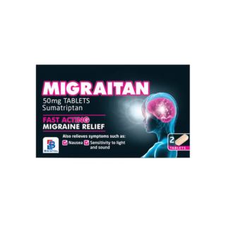 Migraitan 50mg Migraine Relief Tablets - Pack of 2