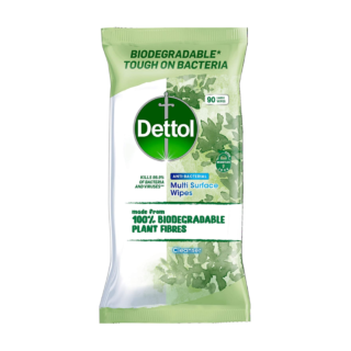 Dettol Biodegradable Antibacterial Surface Cleanser Wipes - Pack of 90