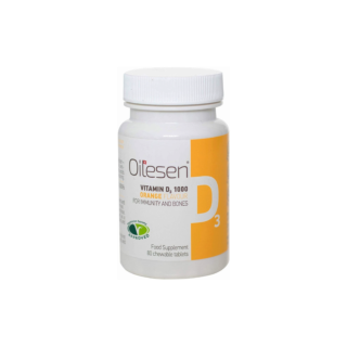 OILESEN Vitamin D3 1000IU Chewable - 80 Tablets (Vegetarian Approved)