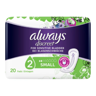 Always Discreet Incontinence Pads Small - 20 Pads (Case of 6)