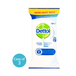 Dettol Antibacterial Surface Cleaning Wipes 126 Pack - (Case of 3)