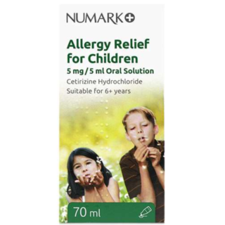 Cetirizine Allergy Relief For Children 5mg/5ml Oral Solution - 70ml