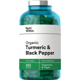 Nutri Within Organic Turmeric & Black Pepper - 365 Capsules