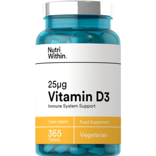 Nutri Within Vitamin D3 25μg - 365 Tablets