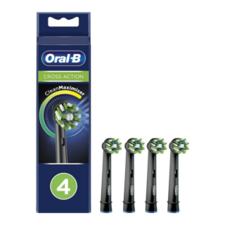Oral-B CrossAction Black Power Toothbrush Refill Heads - Pack of 4