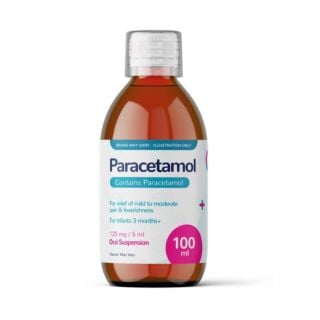 Paracetamol Suspension Infants 3 Months + 120mg/5ml - 100ml (Brand May Vary)
