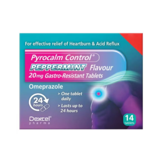 Pyrocalm Control Peppermint Omeprazole 20mg Gastro-Resistant Tablets - 14 Tablets