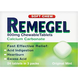 Remegel Original Indigestion Chews - 24 Tablets