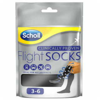Scholl Flight Socks Black 1 Pair - Shoe Sizes 3-6