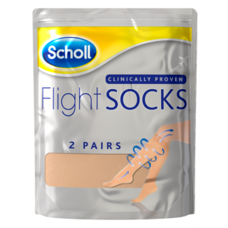 Scholl Flight Socks Natural 2 Pairs - Sizes 4-6