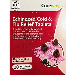 Careway Echinacea Cold & Flu Relief 500mg - 30 Tablets 