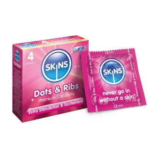 Skins Condoms Dots & Ribs - 4 Pack