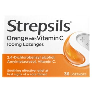 Strepsils Orange with Vitamin C 100mg – 36 Lozenges