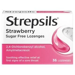Strepsils Strawberry Sugar-Free – 36 Lozenges