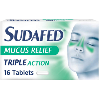 Sudafed Mucus Relief Triple Action Cold & Flu - 16 Tablets