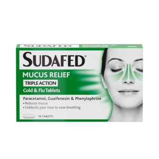 Sudafed Mucus Relief Triple Action Cold & Flu - 16 Tablets