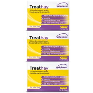 Treathay Fexofenadine 120mg - 10 Tablets - 3 Packs