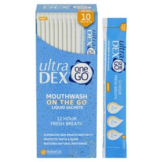 UltraDEX One Go Mint Mouthwash - 10 X 15ml Sachets