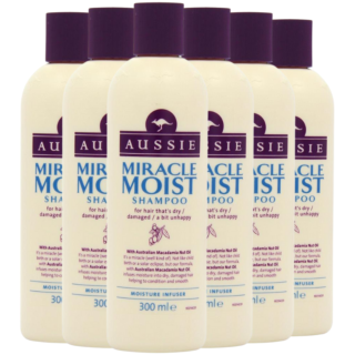 Aussie Miracle Moist Shampoo - 300ml - Pack of 6