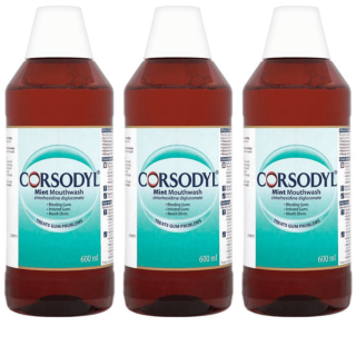 Corsodyl Mint Mouthwash - 600ml (3 Pack)