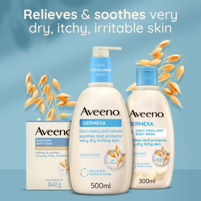 Buy Aveeno Dermexa Emollient Cream 200ml + Emollient Body Wash
