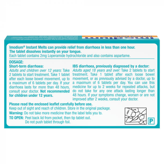 Imodium Instant Melts - 12 & 18 Tablets