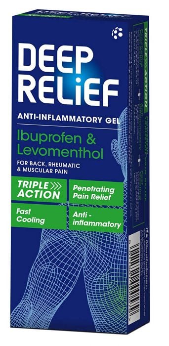 Deep Relief Ibuprofen Gel 50g RAPID PAIN RELIEF ANTI-INFLAMMATORY muscles joints 