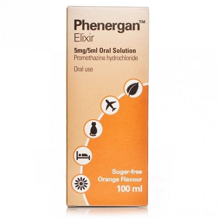 Phenergan Elixir (5mg/5ml Promethazine) Sugar Free Oral Solution 100ml Chemist 4 U