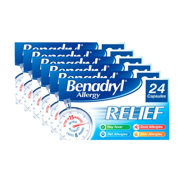 can you take benadryl with tirzepatide Benadryl Allergy Relief – 24 Capsules - 6 Pack