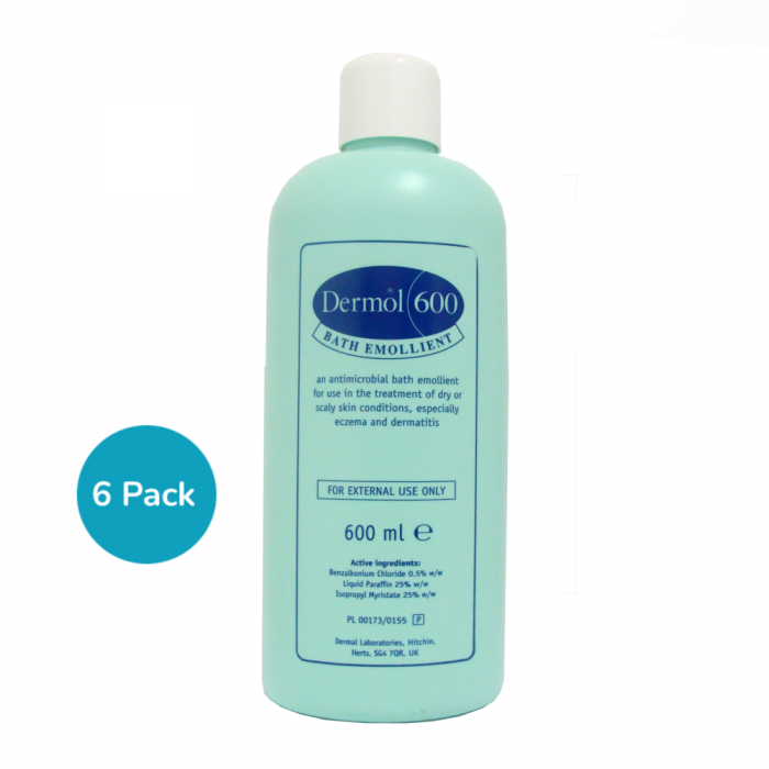 Dermol 600 Bath Emollient 6 Pack 600ml