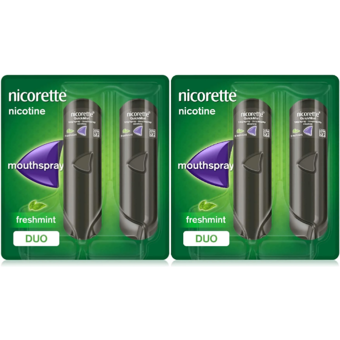 Quickmist Nicorette Quickmist 1mg Freshmint Mouthspray 8 Week Bundle - 4 x 150 Sprays