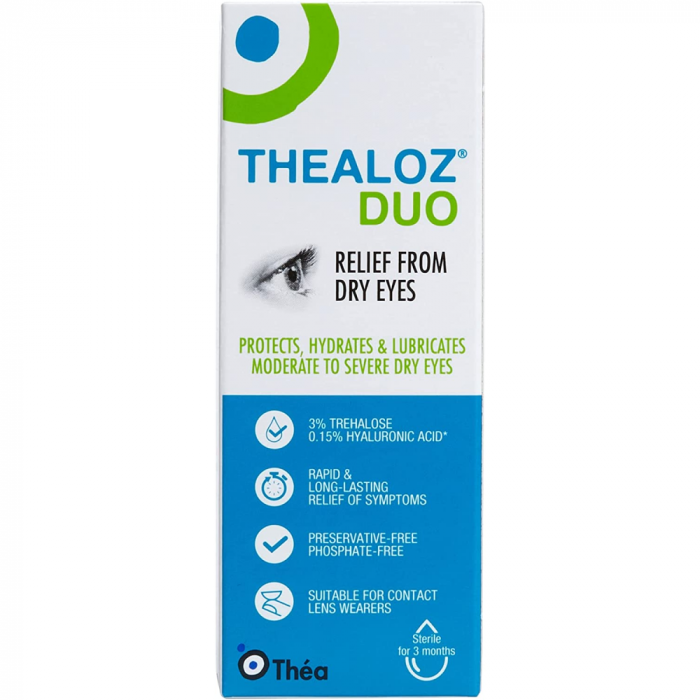 90 Thealoz Duo Gel (Single Dose Vials) Eye Drops - Long-Lasting Relief Day  & Night for Dry, Tired & Sore Eyes, Gentle, Preservative-Free Gel