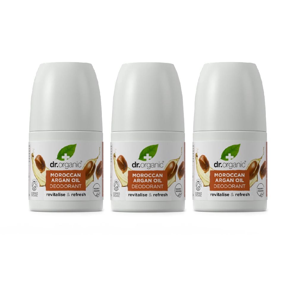 Dr Organic Moroccan Argan Oil Deodorant 50ml - 3 Pack