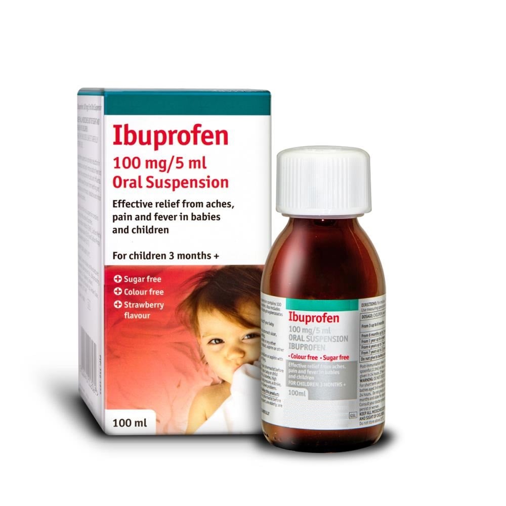 Ibuprofen Suspension 100mg/5ml 100ml | Chemist-4-U