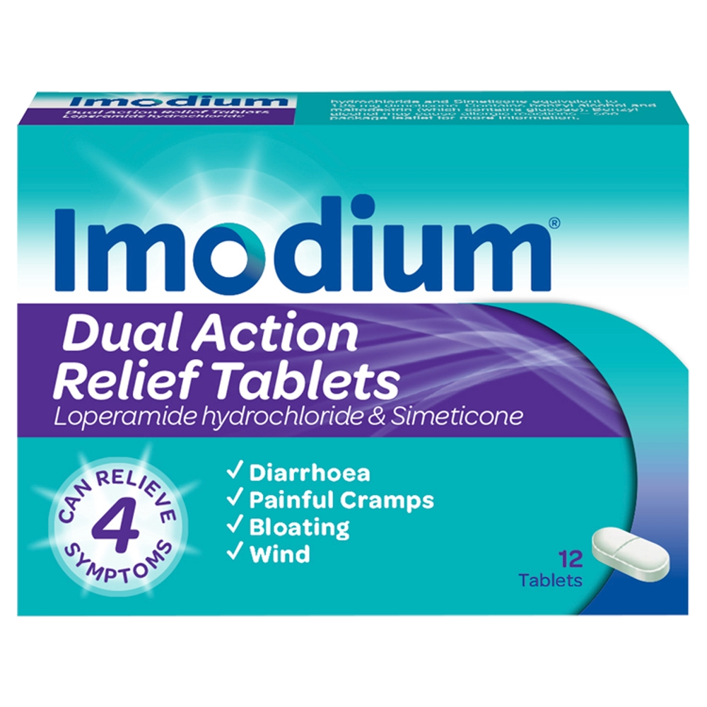Imodium Dual Action Relief - 12 Tablets