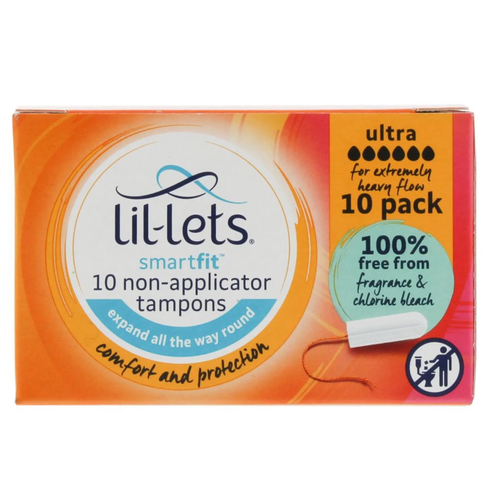 Lil-Lets Non-Applicator Smart Fit Ultra Tampons - Pack of 10