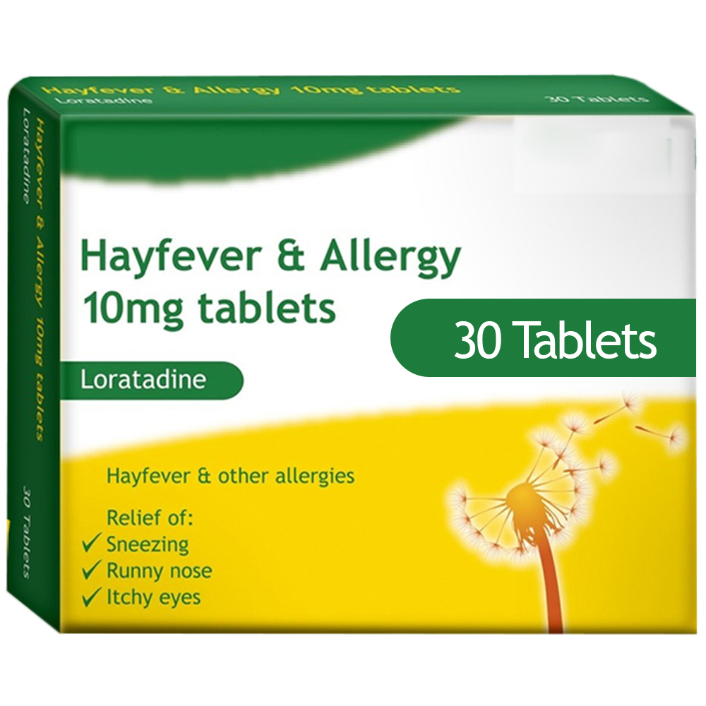 Loratadine Hayfever & Allergy Relief 10mg 30 Tablets (Brand May Vary