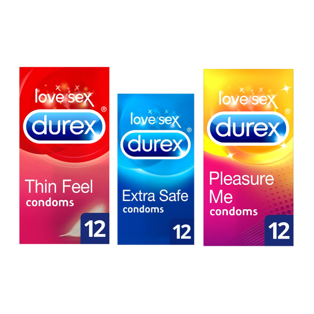 Durex Condoms Bundle - Thin Feel, Extra Safe & Pleasure Me