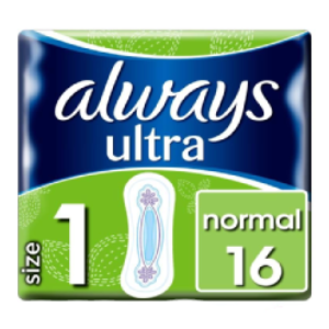 Always Ultra Normal Size 1 Sanitary Towels 16 - (Case of 16)