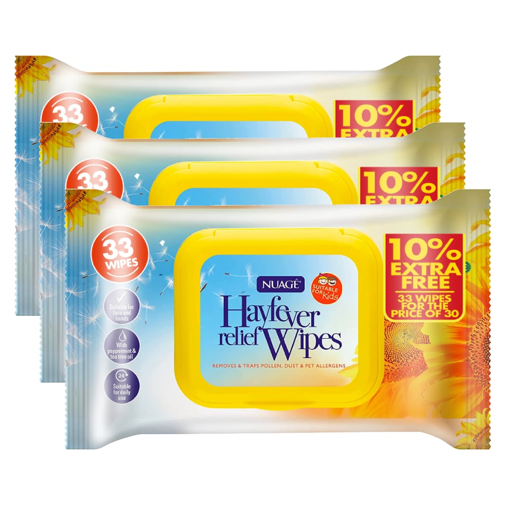 Nuage Hay Fever Relief - 33 Wipes - 3 Pack