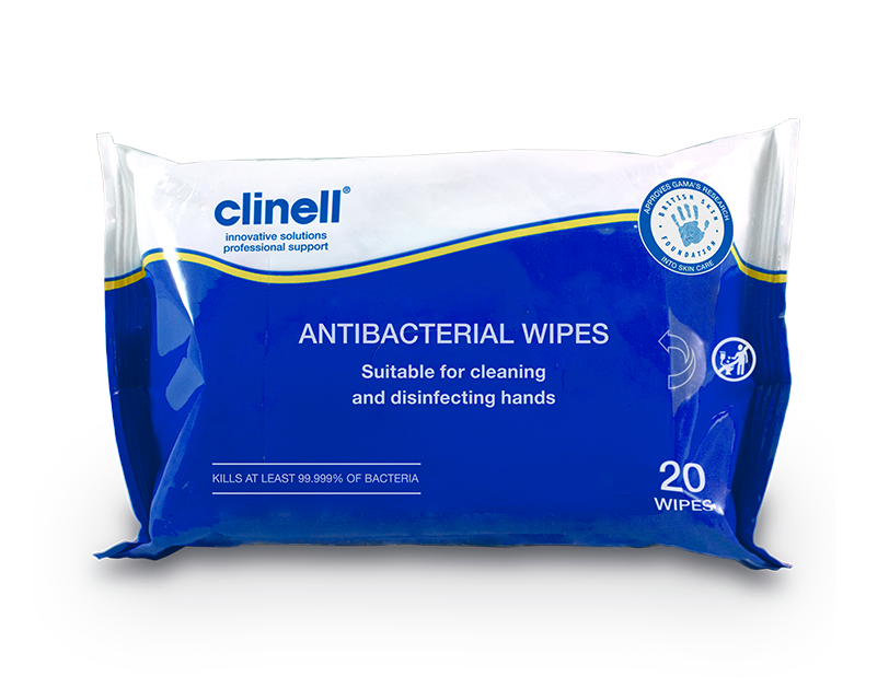 Clinell Antimicrobial Hand & Surface Wipes - Pack of 20