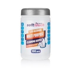 Soft Touch 70% Alcohol Antibacterial Wipes - 100 Sheets
