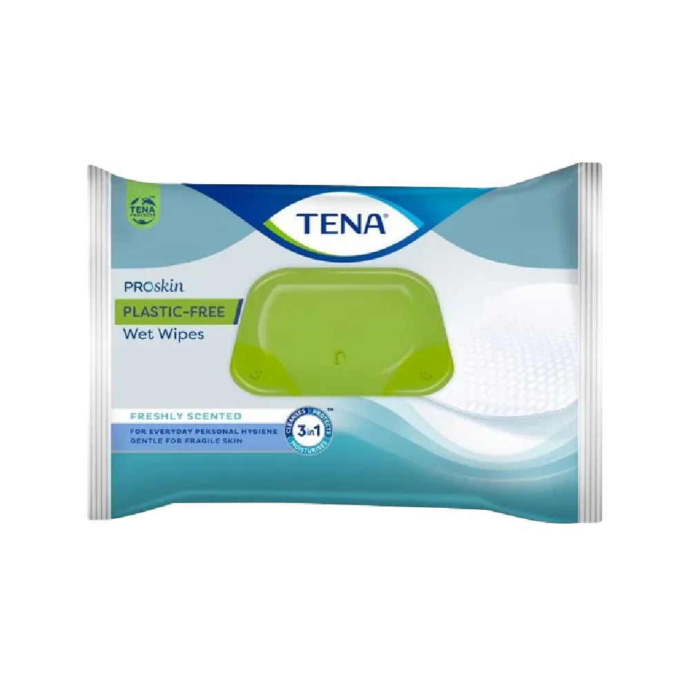 TENA Plastic-Free Wet Wipes - Pack of 48