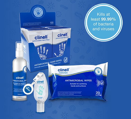 Clinell Antimicrobial Wipes, Gels, and Sprays for Hands and Surfaces