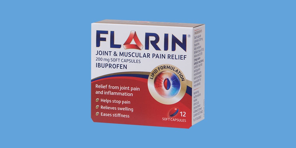 Flarin Joint and Muscular Pain Relief 200mg Soft Capsules - 12 Capsules