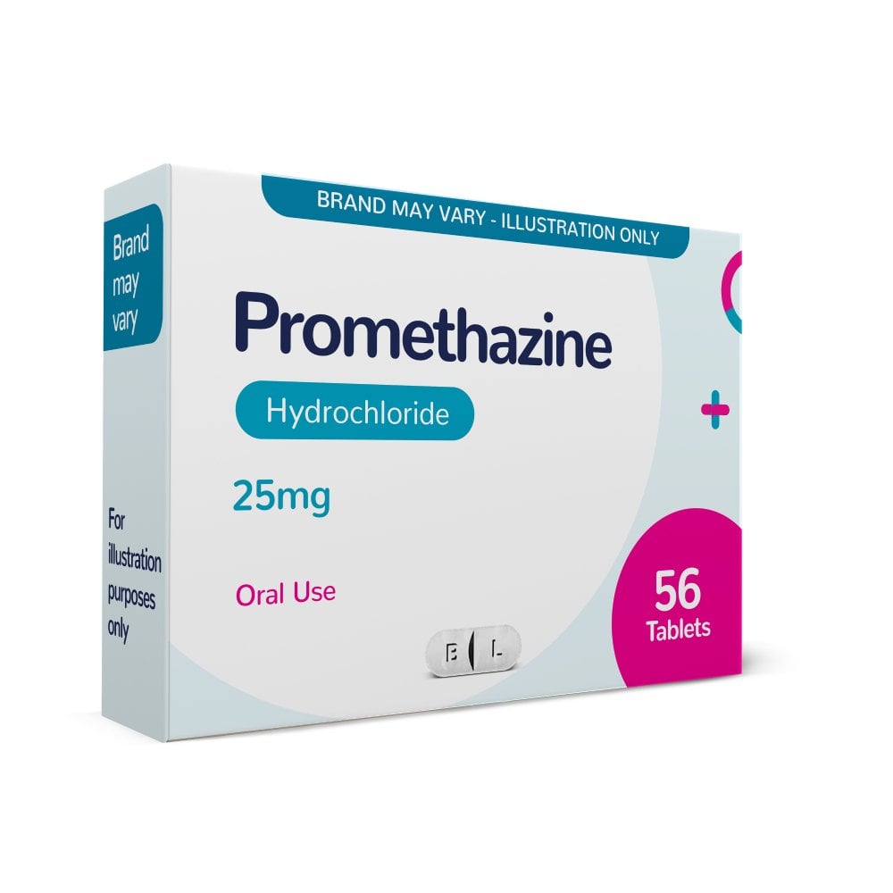 Buy Promethazine Hydrochloride 56 x 25mg Tablets Chemist 4 U