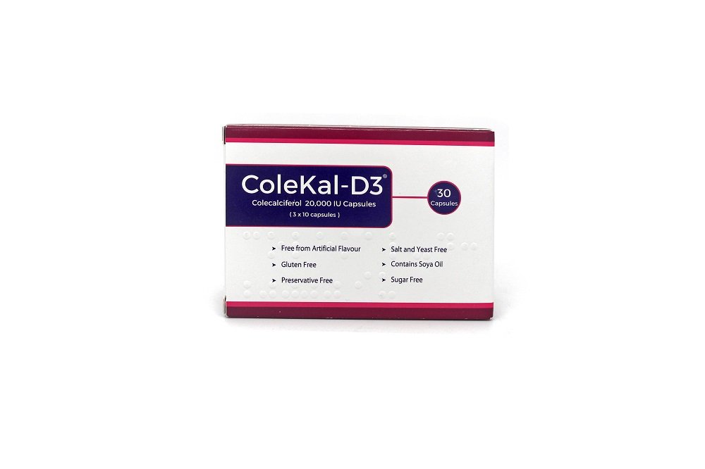 Buy ColeKal Vitamin D3 20,000 I.U. 30 Capsules (Colecalciferol) Chemist4U