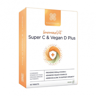 Healthspan ImmunoVit Super C & Vegan D Plus - 60 Tablets